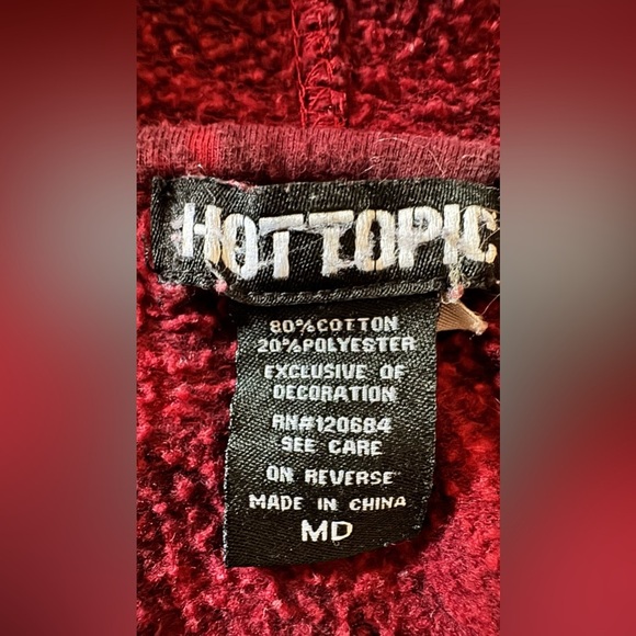 Hot Topic Women Burgundy Tie-Dye Hoodie - Picture 9 of 9